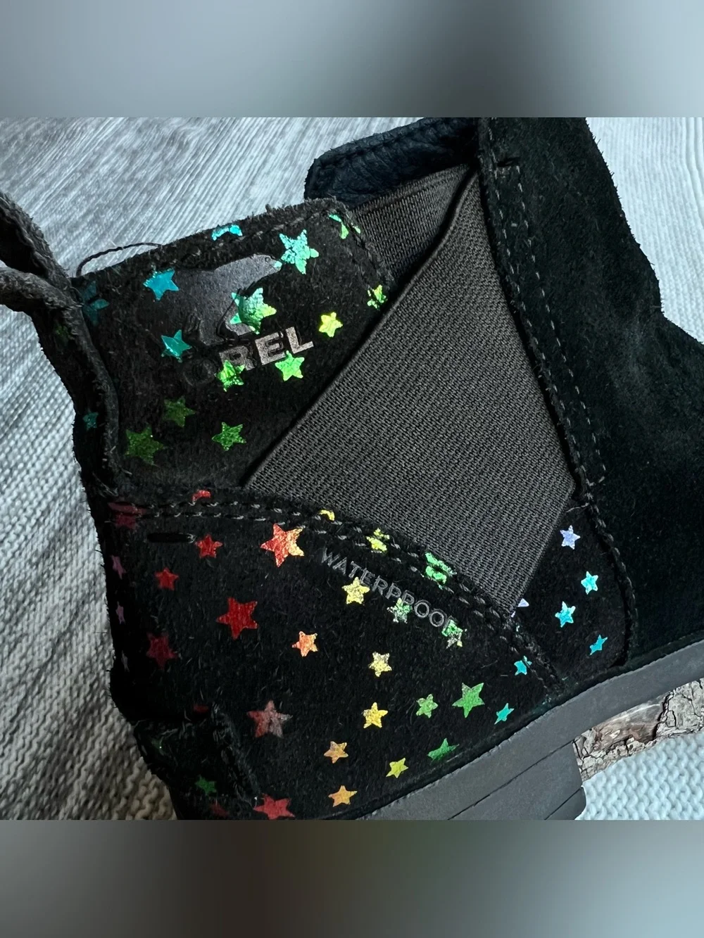 Sorel Emelie Chelsea Girls Black Suede Booties